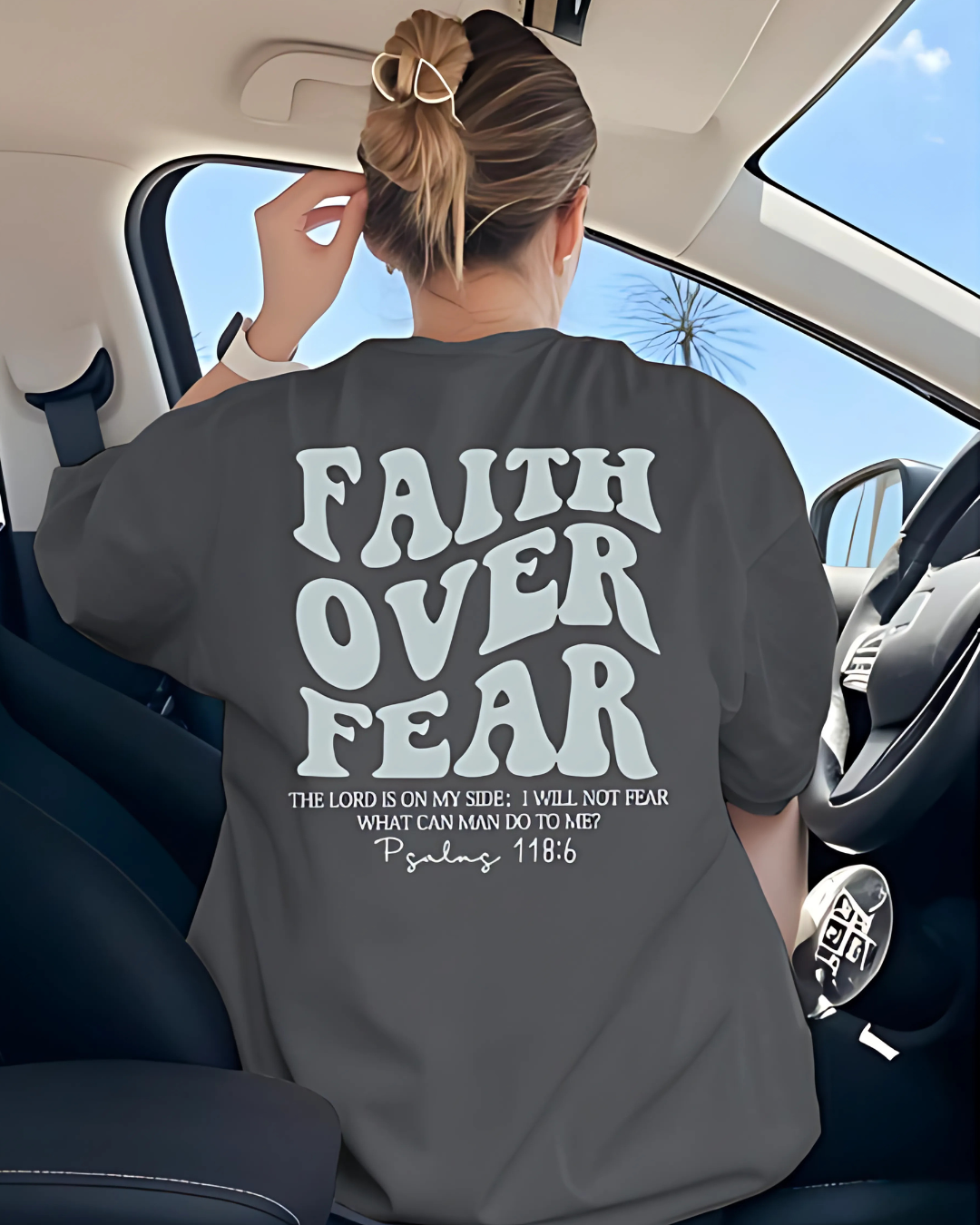 Faith Over Fear – Casual Graphic Tee for Women