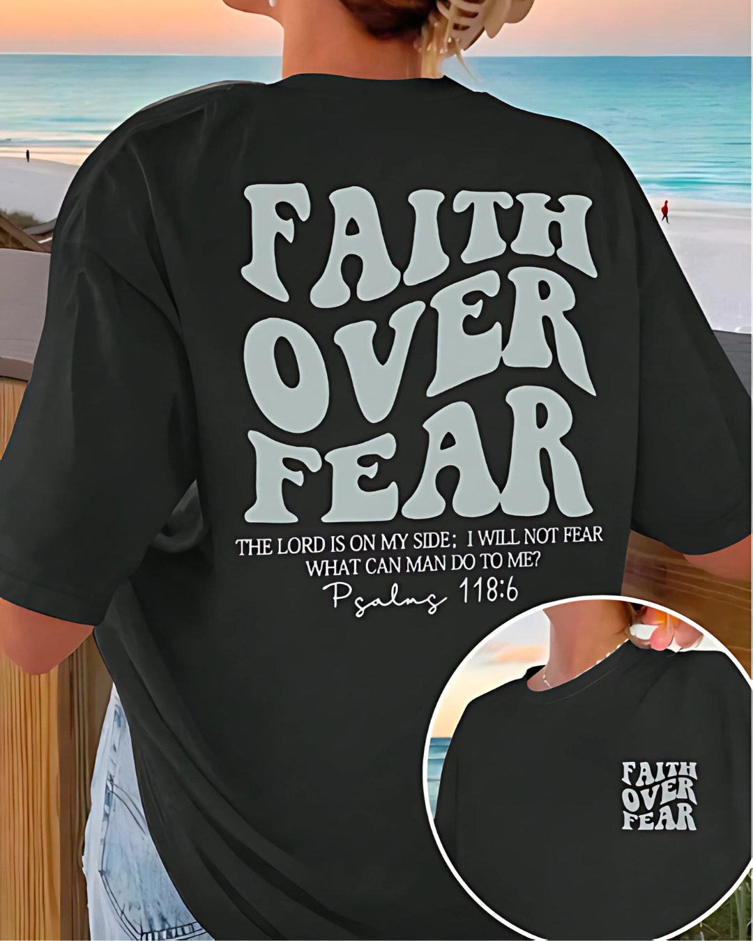 Faith Over Fear – Casual Graphic Tee for Women