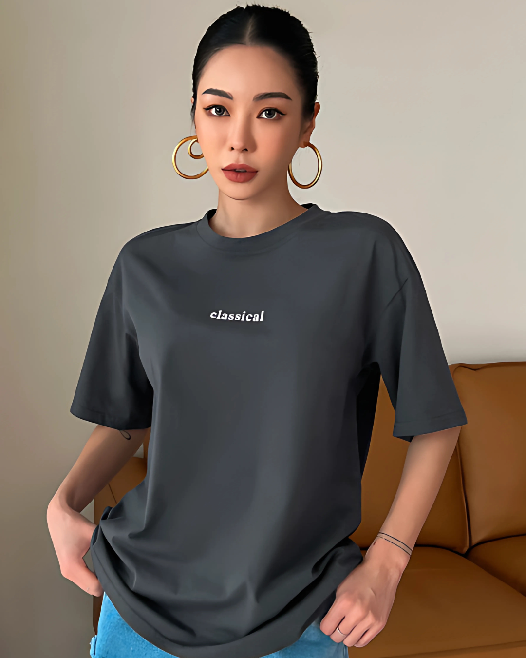 Classic Print Drop Shoulder Graphic Tee – Summer Essential