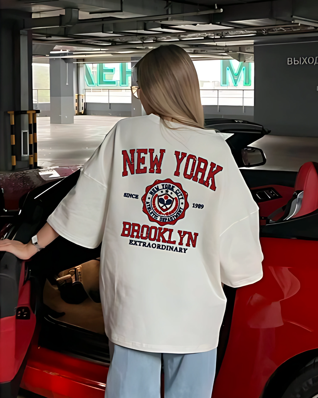 New York Slogan Print Women’s Casual Summer Tee – Loose Fit Everyday Top