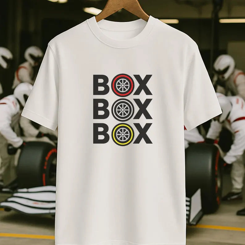 Box Box Box" Formula 1 T-Shirt – F1 Racing Tee | Motorsport Fan Shirt | Car Lover Gift