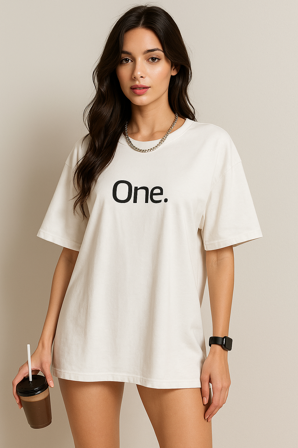 Women’s Plus Size Summer Casual ONE Print T-Shirt