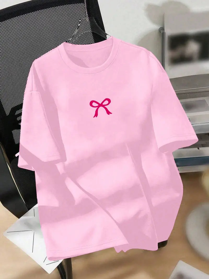 Oversized Drop Shoulder Bow Tee