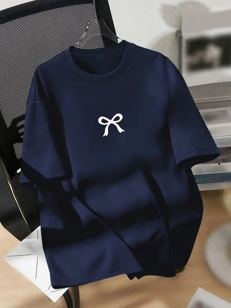 Oversized Drop Shoulder Bow Tee