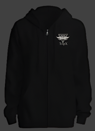 Black Zipper Hoodie with Bold Winged 'Paradise' Design