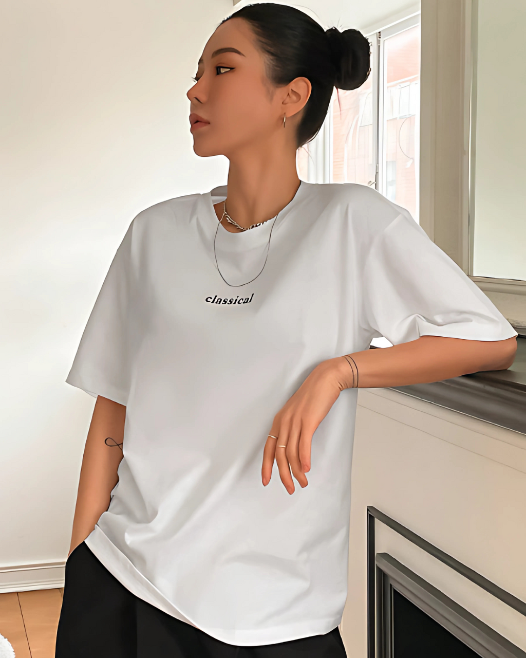 Classic Print Drop Shoulder Graphic Tee – Summer Essential