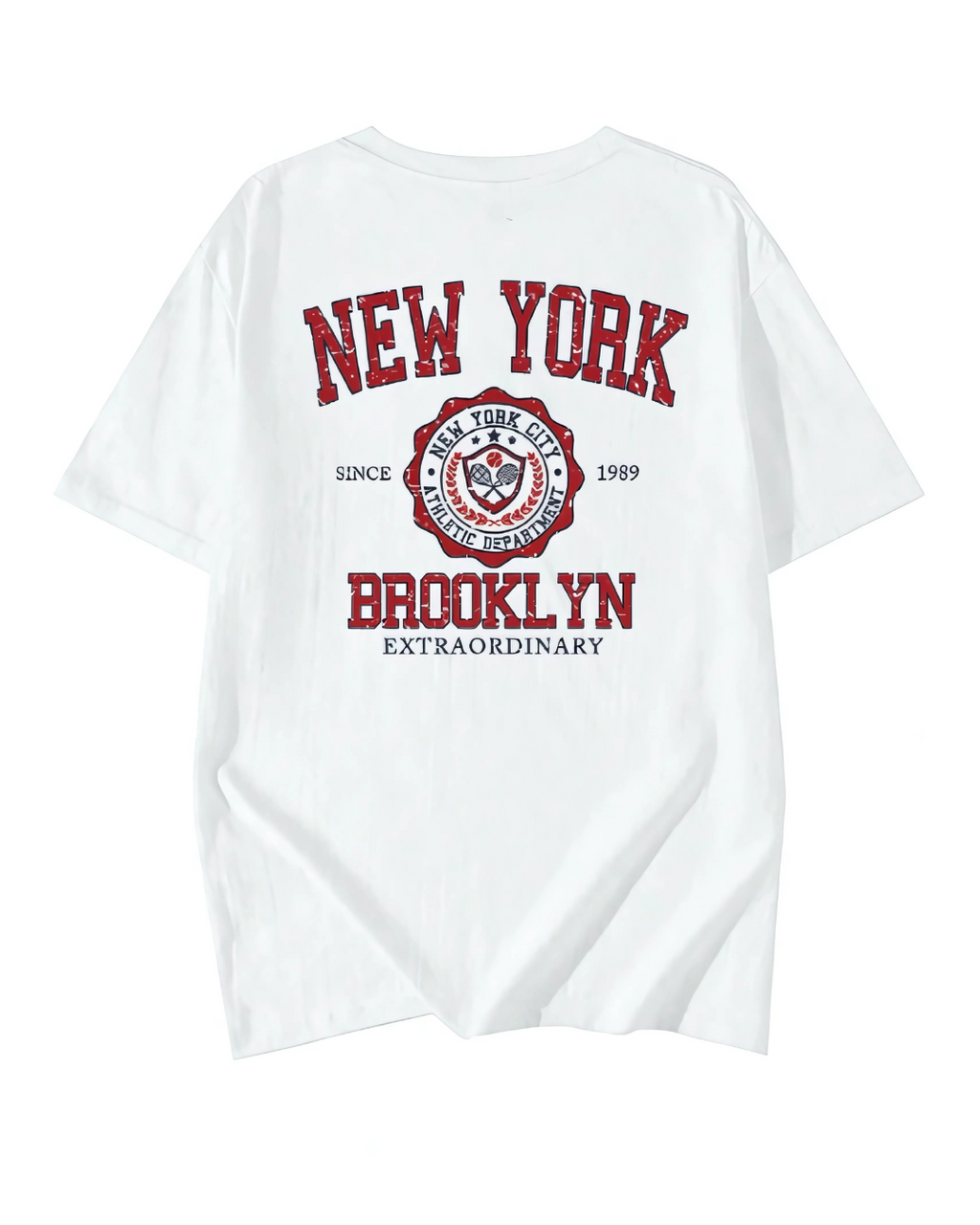 New York Slogan Print Women’s Casual Summer Tee – Loose Fit Everyday Top