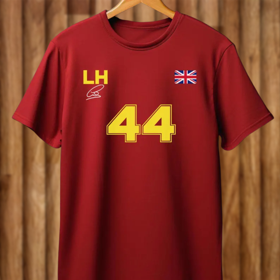 Lewis Hamilton Ferrari 44 Unisex F1 T-Shirt – Racing & Motorsport Gift for All Ages
