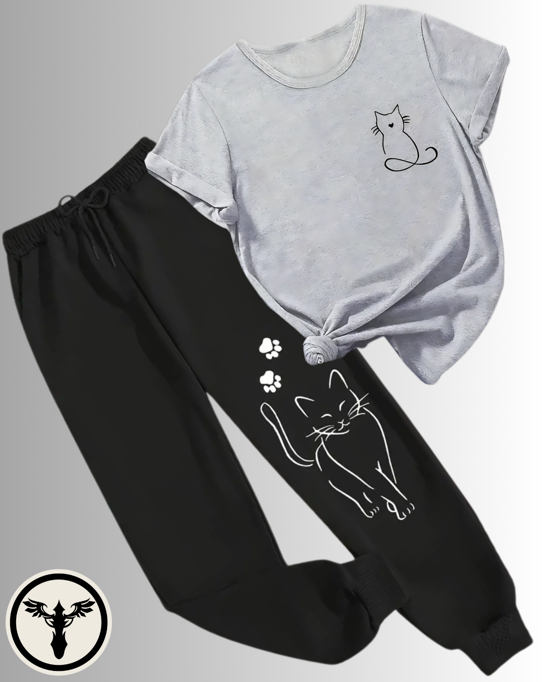 ✨ Cozy Cat Loungewear Set – Purrfectly Cute & Comfy! 🐾