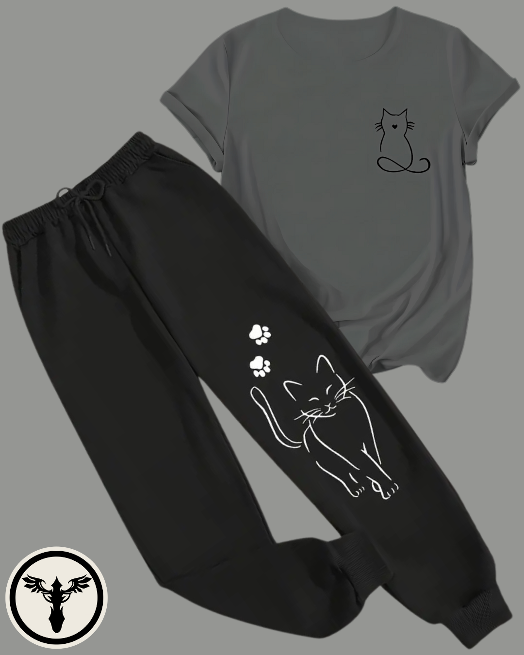 ✨ Cozy Cat Loungewear Set – Purrfectly Cute & Comfy! 🐾