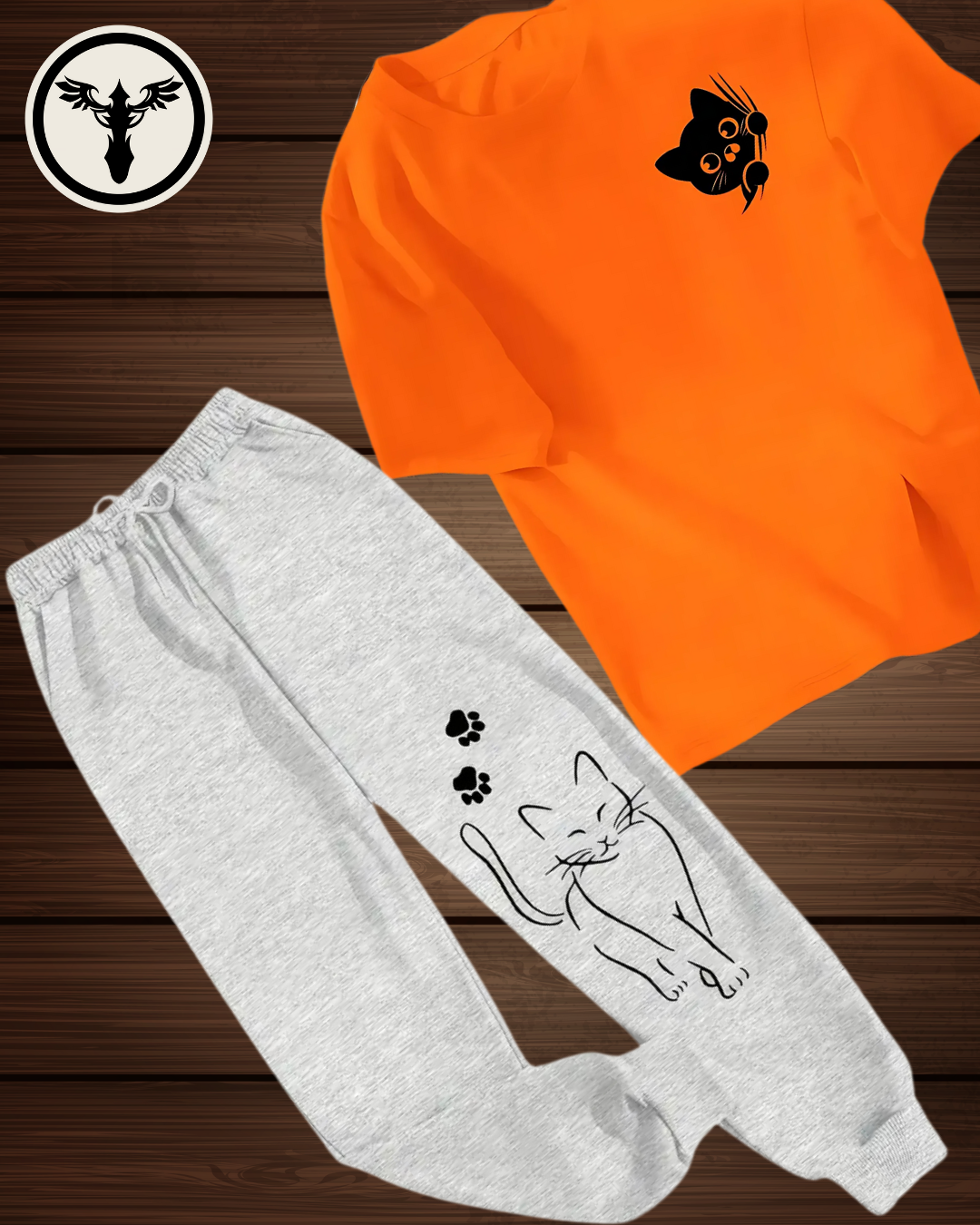 🐾 Playful Cat Loungewear Set – Cute, Cozy & Full of Purr-sonality!