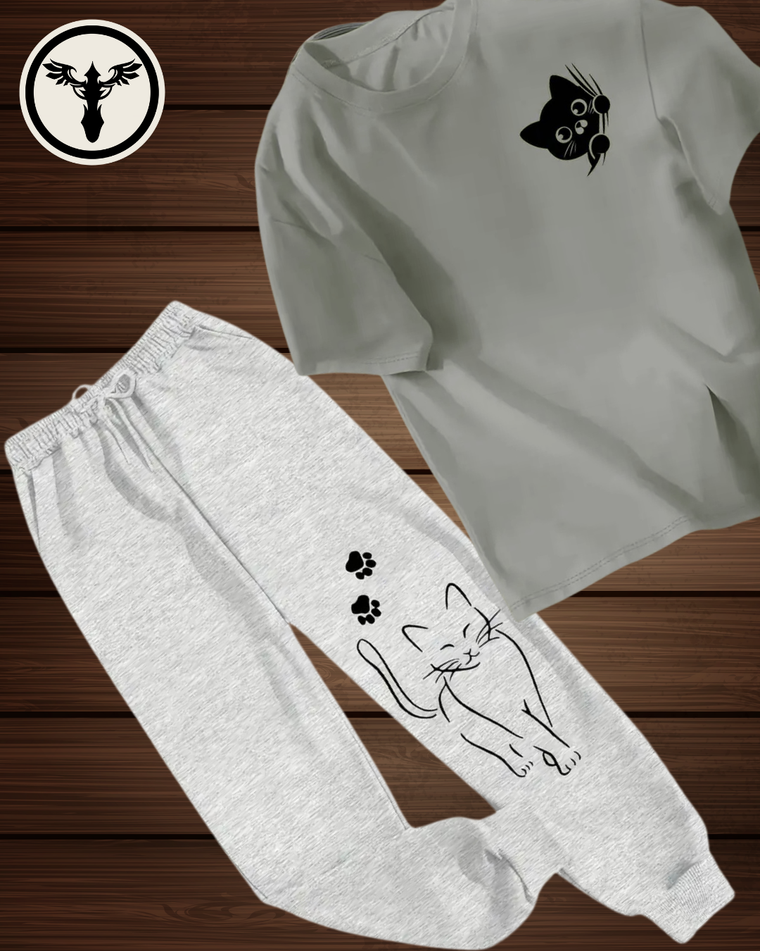 🐾 Playful Cat Loungewear Set – Cute, Cozy & Full of Purr-sonality!