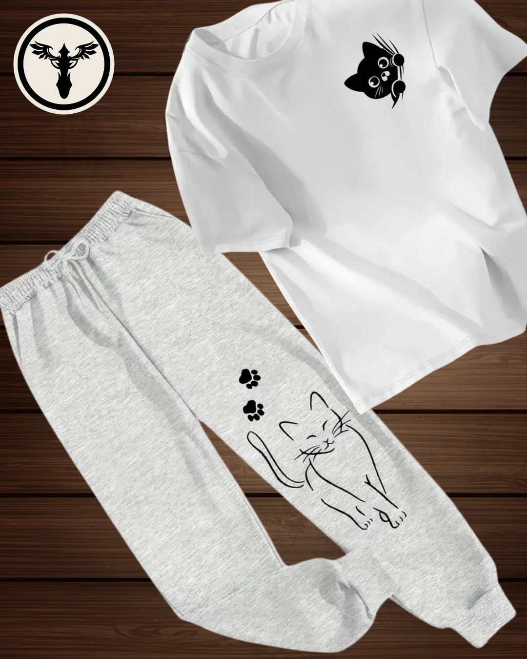 🐾 Playful Cat Loungewear Set – Cute, Cozy & Full of Purr-sonality!