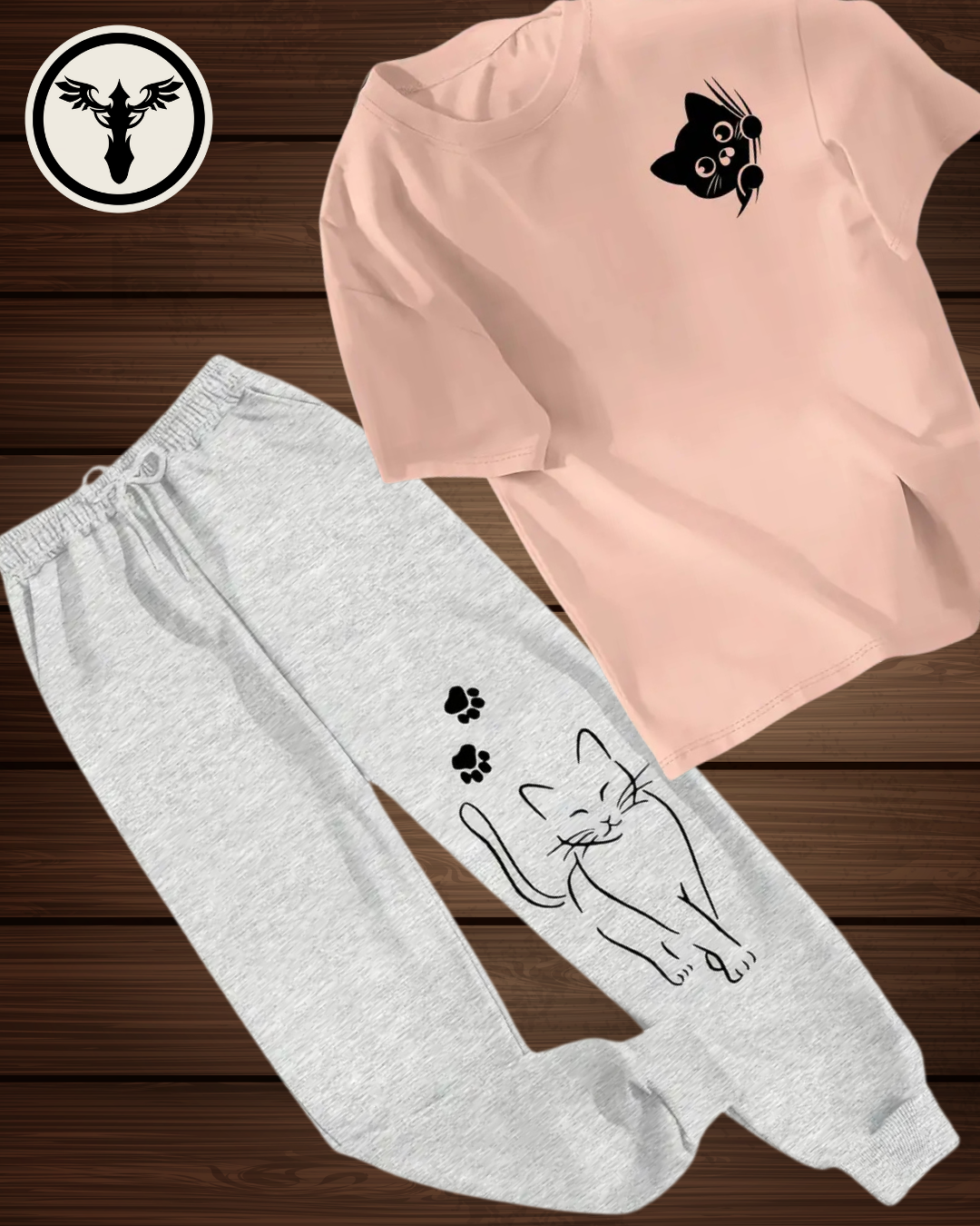 🐾 Playful Cat Loungewear Set – Cute, Cozy & Full of Purr-sonality!