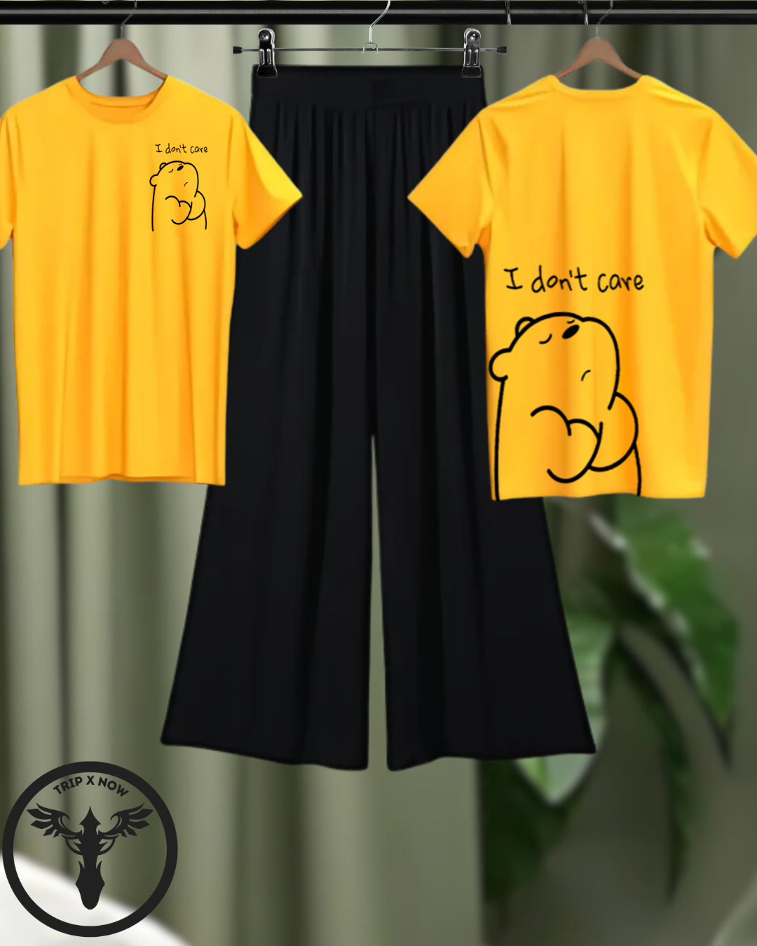 I Don't Care" Casual Loungewear Set