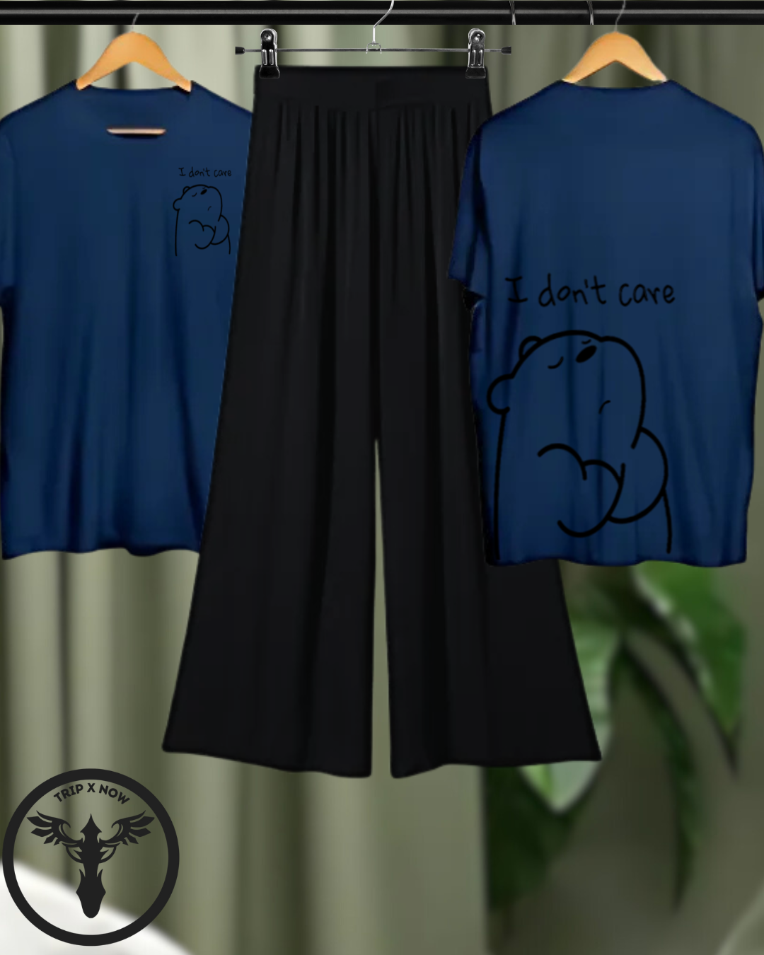 I Don't Care" Casual Loungewear Set