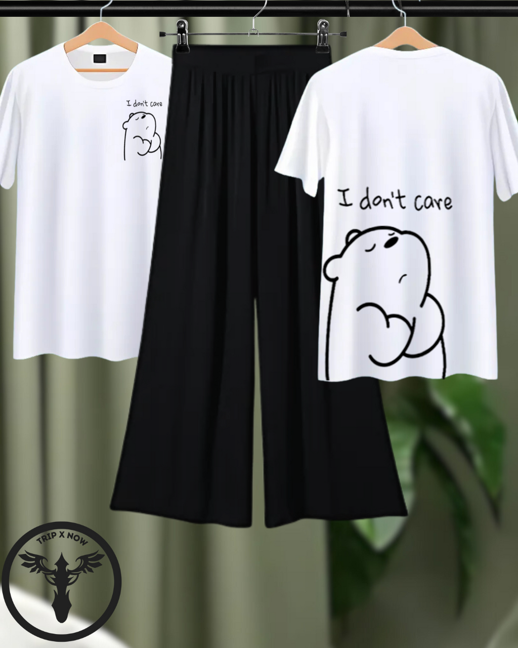 I Don't Care" Casual Loungewear Set
