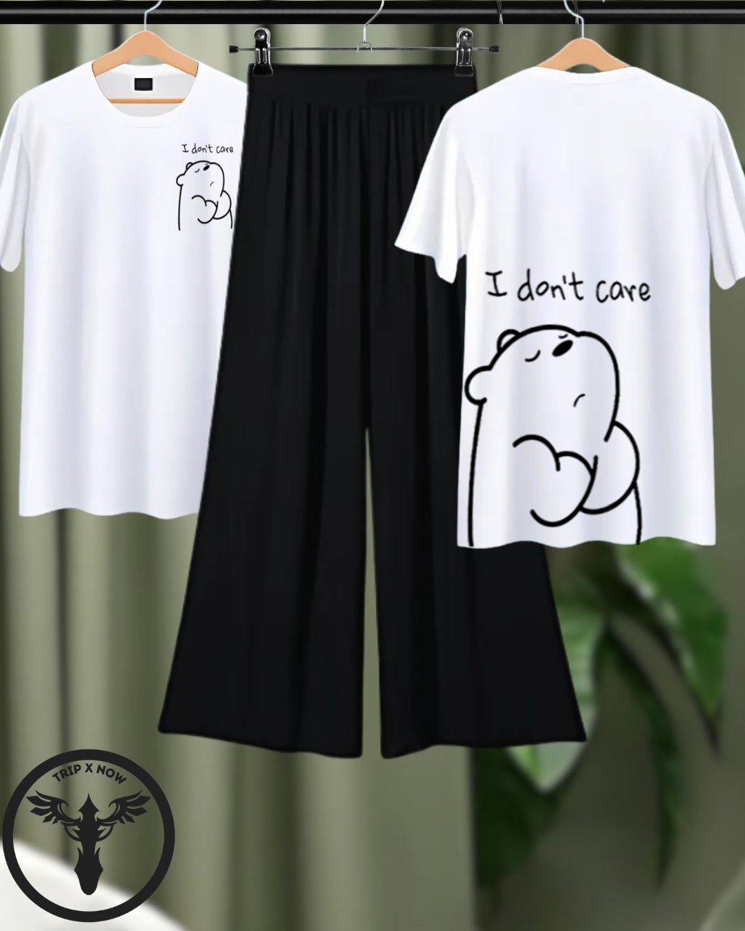 I Don't Care" Casual Loungewear Set