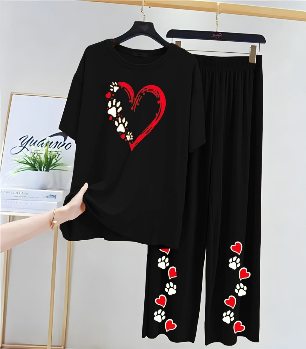 Paw Print Heart" Loungewear Set