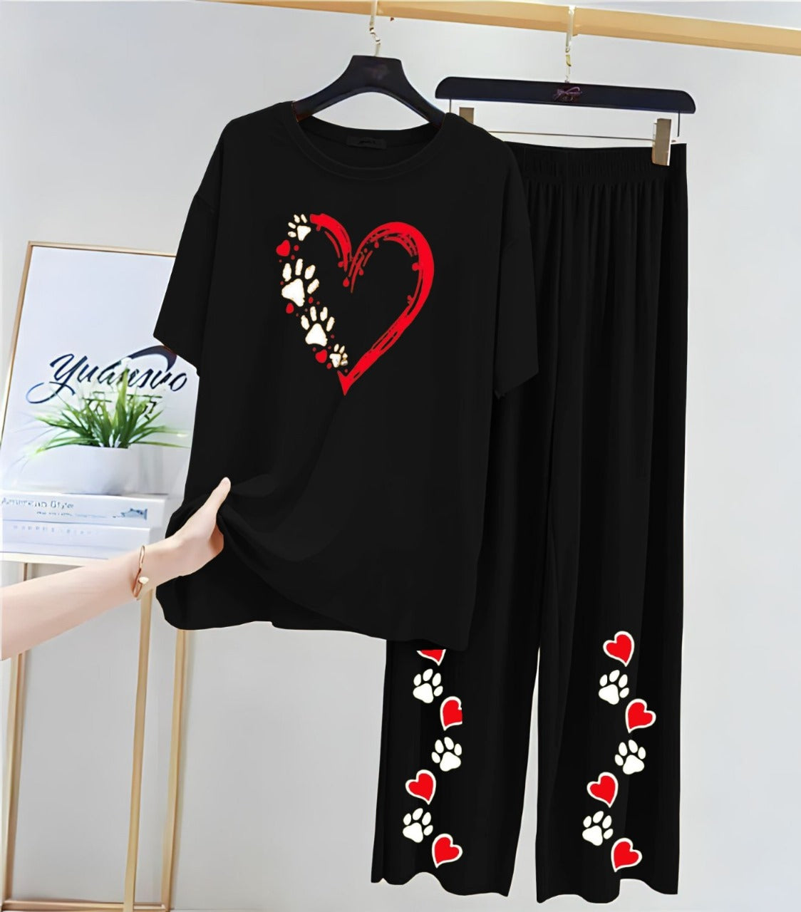 Paw Print Heart" Loungewear Set