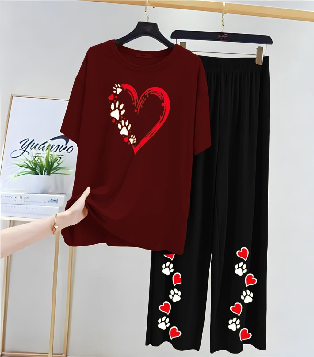 Paw Print Heart" Loungewear Set