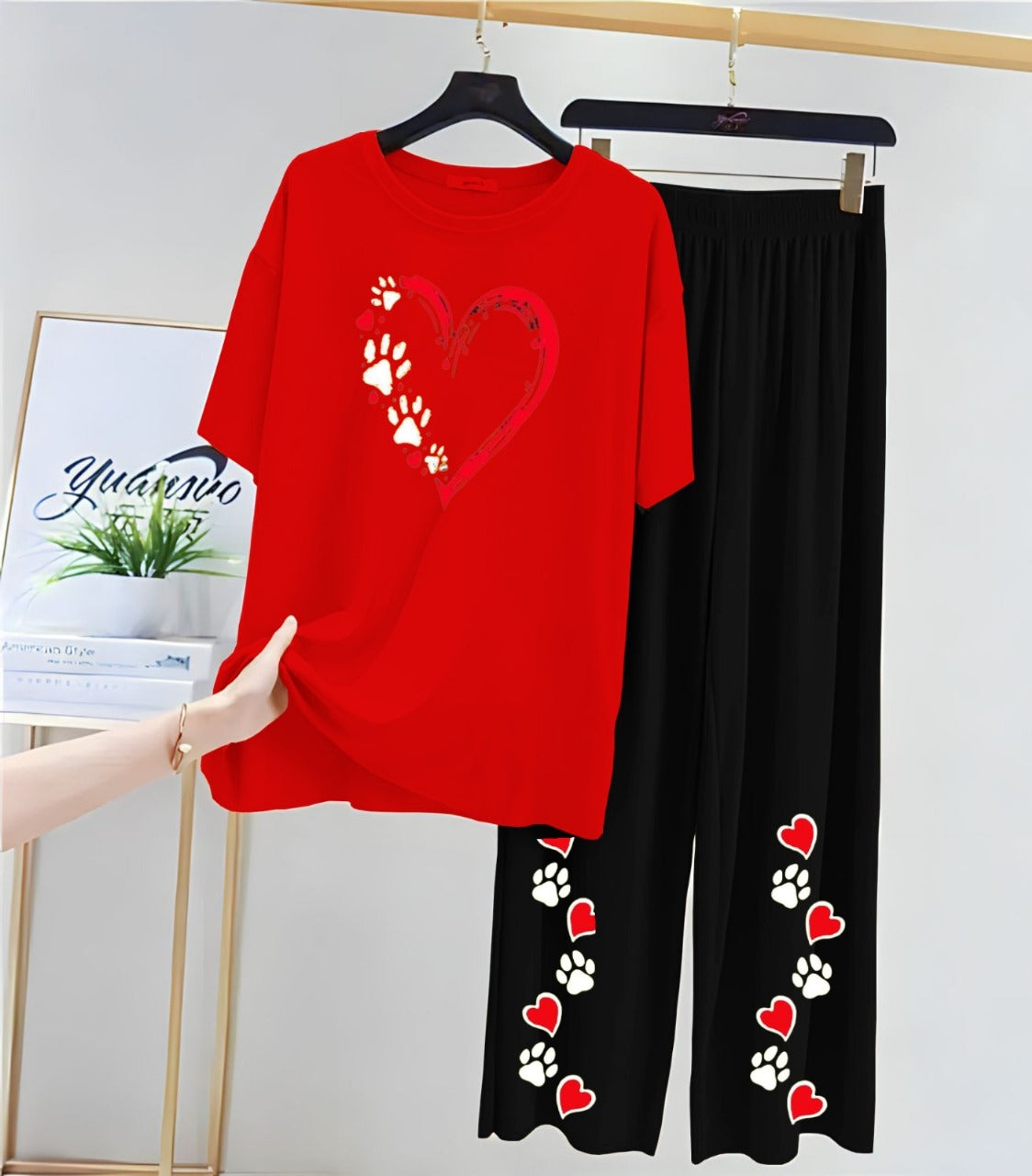 Paw Print Heart" Loungewear Set