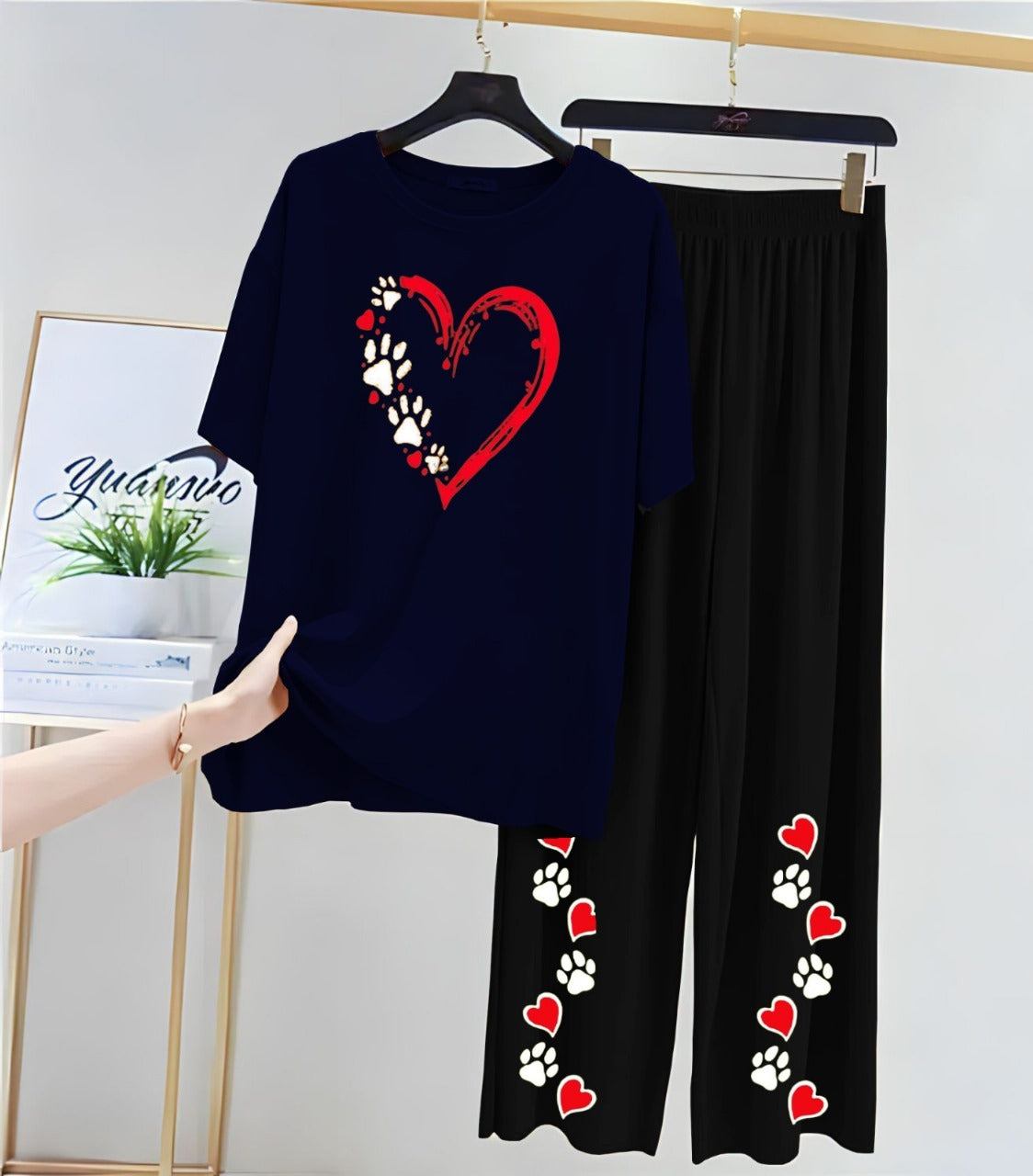 Paw Print Heart" Loungewear Set