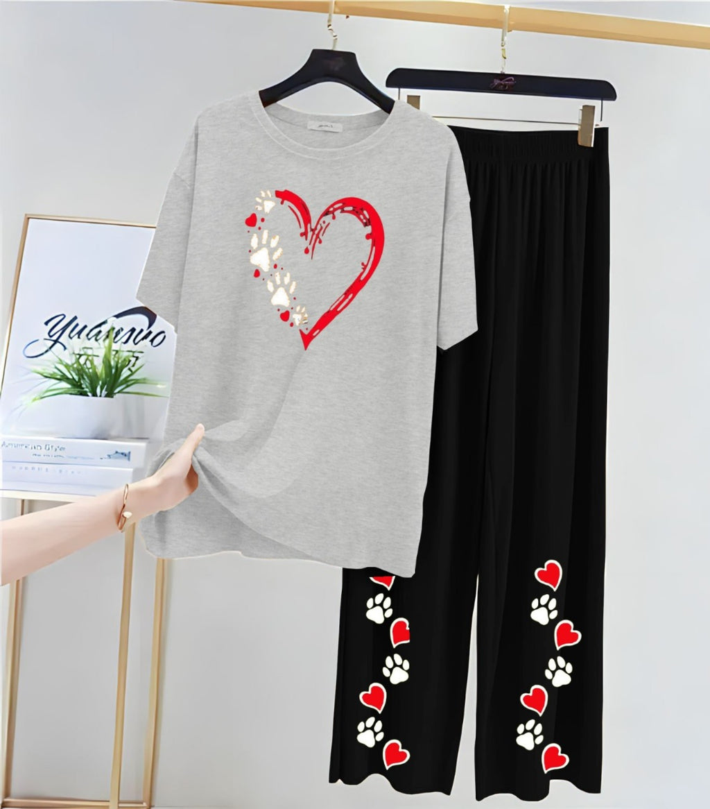 Paw Print Heart" Loungewear Set