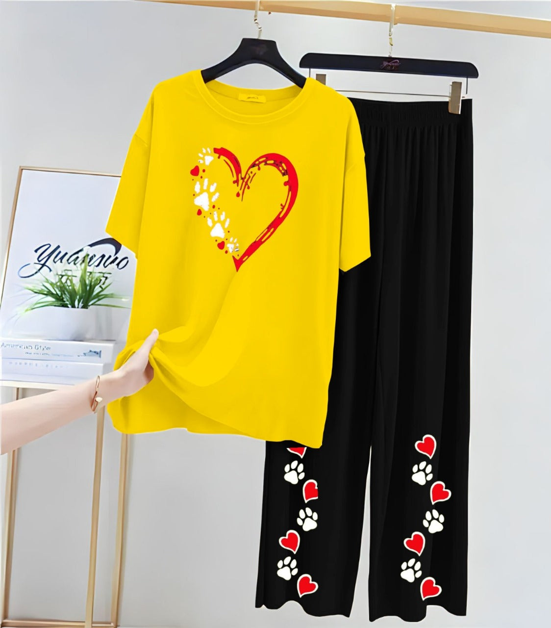 Paw Print Heart" Loungewear Set