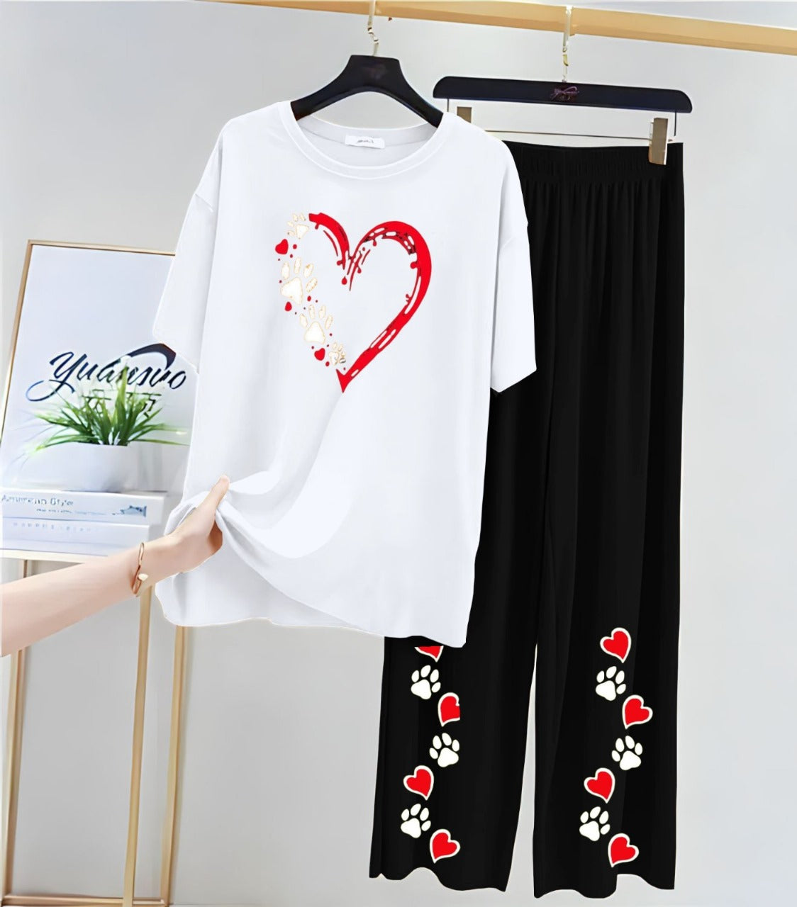 Paw Print Heart" Loungewear Set