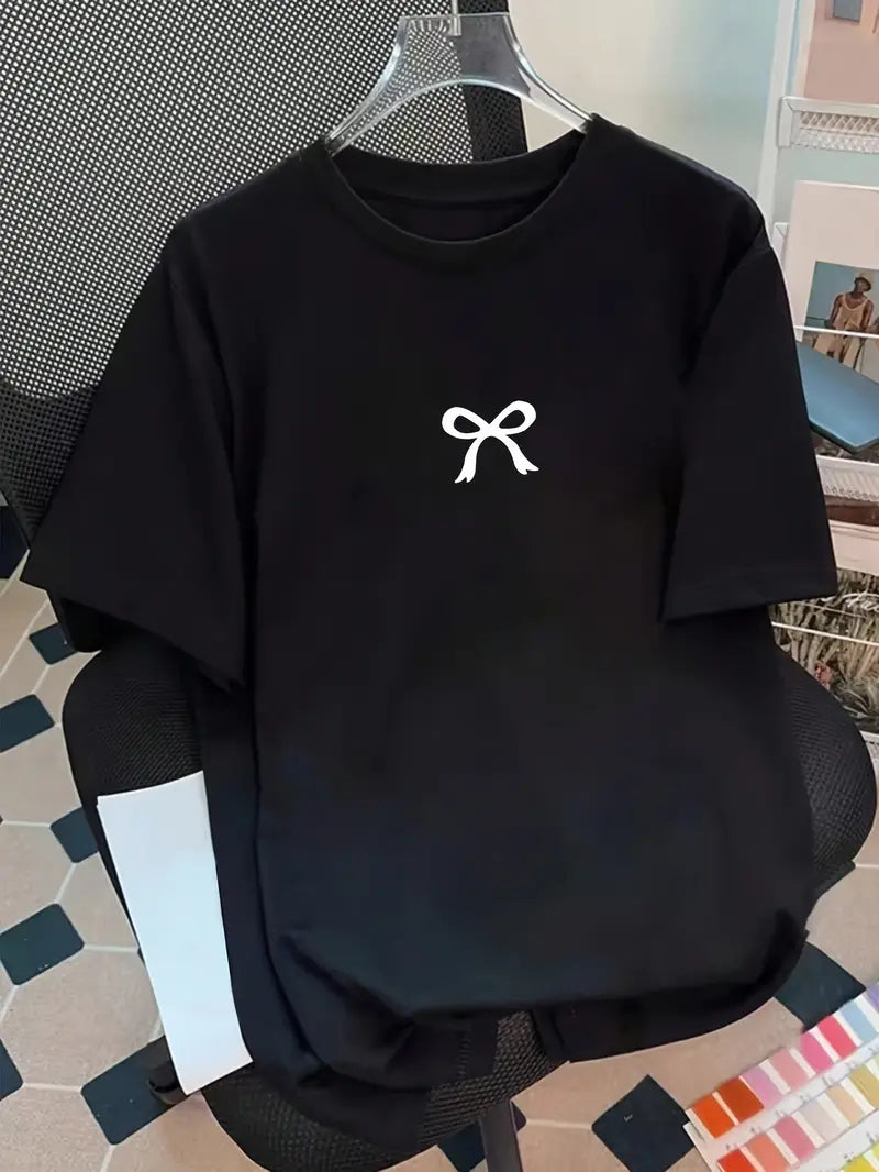 Oversized Drop Shoulder Bow Tee