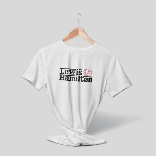 Lewis Hamilton #44 Typographic Tee – Ferrari-Inspired F1 T-Shirt | Drive To Survive Fan Shirt