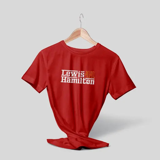 Lewis Hamilton #44 Typographic Tee – Ferrari-Inspired F1 T-Shirt | Drive To Survive Fan Shirt