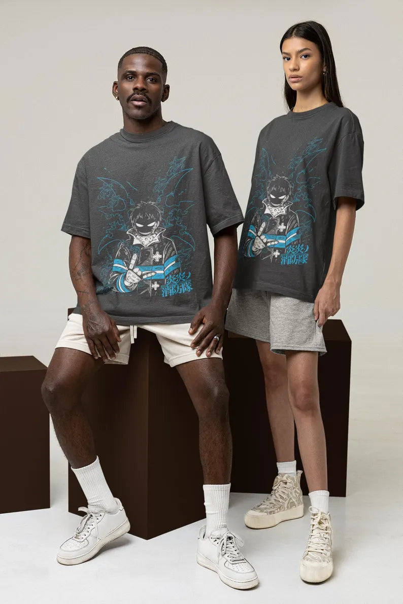 Anime Vintage Unisex Drop Shoulder T-Shirt – Manga & Japanese Anime Graphic Tee