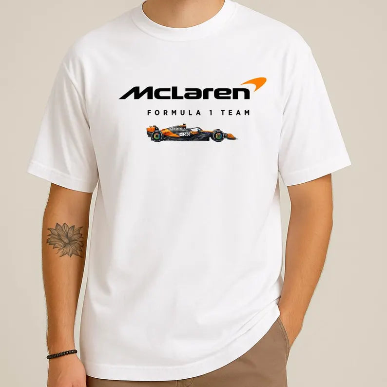 McLaren F1 Team Logo T-Shirt – Unisex Formula One Racing Fan Tee | British Grand Prix Merch | F1 Gift